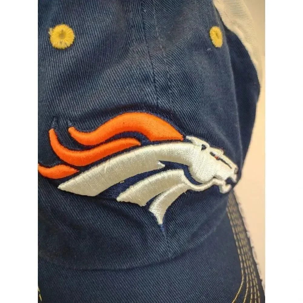 Denver Broncos Hat Cap NFL Football Navy Orange Adjustable  Logo Embroide…